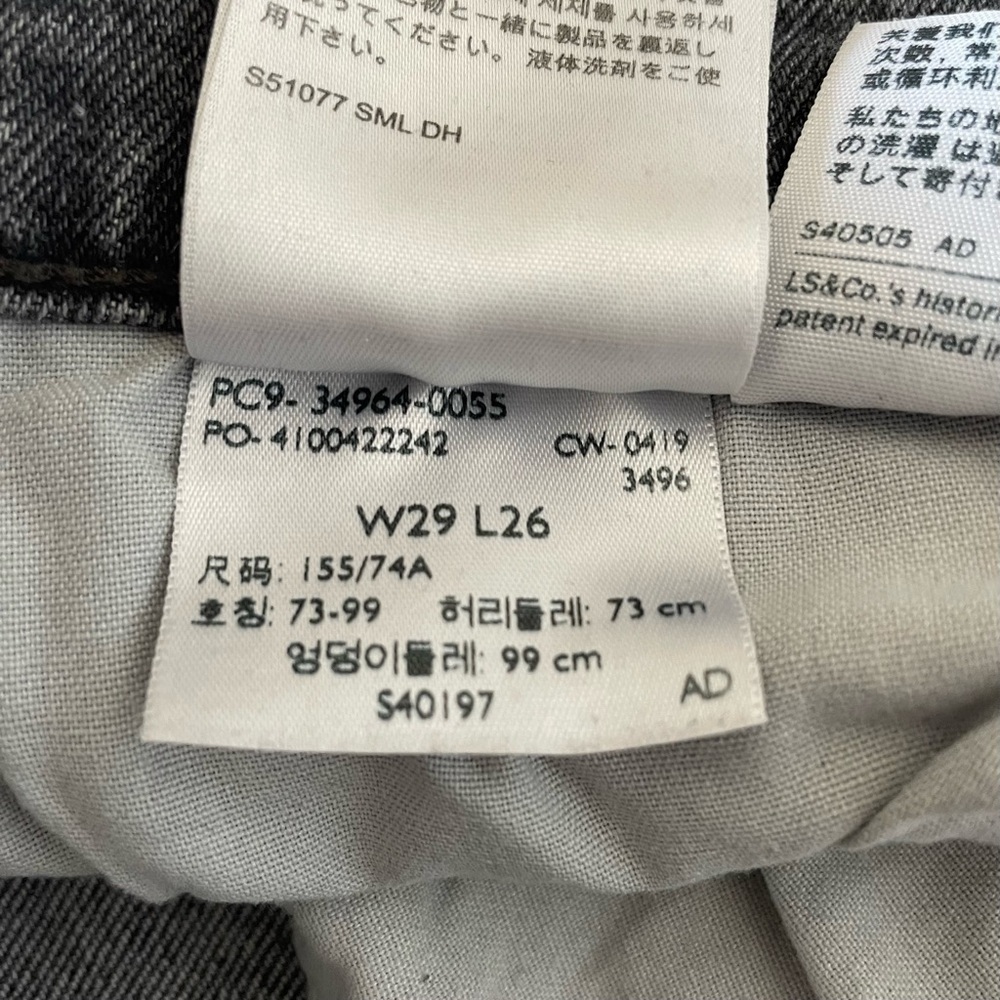 Levi’s Premium Wedgie Straight Jeans Women’s 29 Black Gray Faded Button Fly EUC - Picture 15 of 16